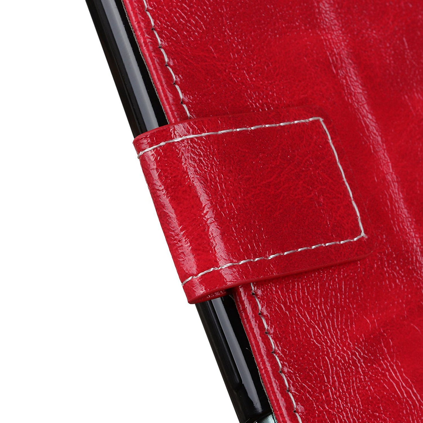 For Xiaomi Redmi Note 13 4G Case Retro PU Leather Wallet Stand Drop Resistant Phone Cover - Red
