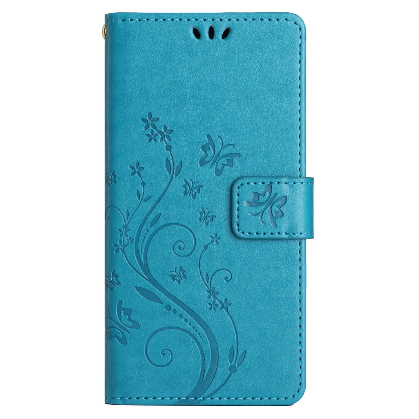 For Xiaomi Redmi Note 13 Pro+ 5G Leather Case Wallet Butterfly Imprinted Phone Cover - Blue