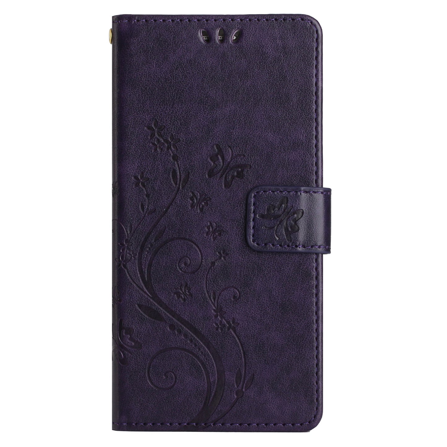 For Xiaomi Redmi Note 13 Pro+ 5G Leather Case Wallet Butterfly Imprinted Phone Cover - Dark Purple
