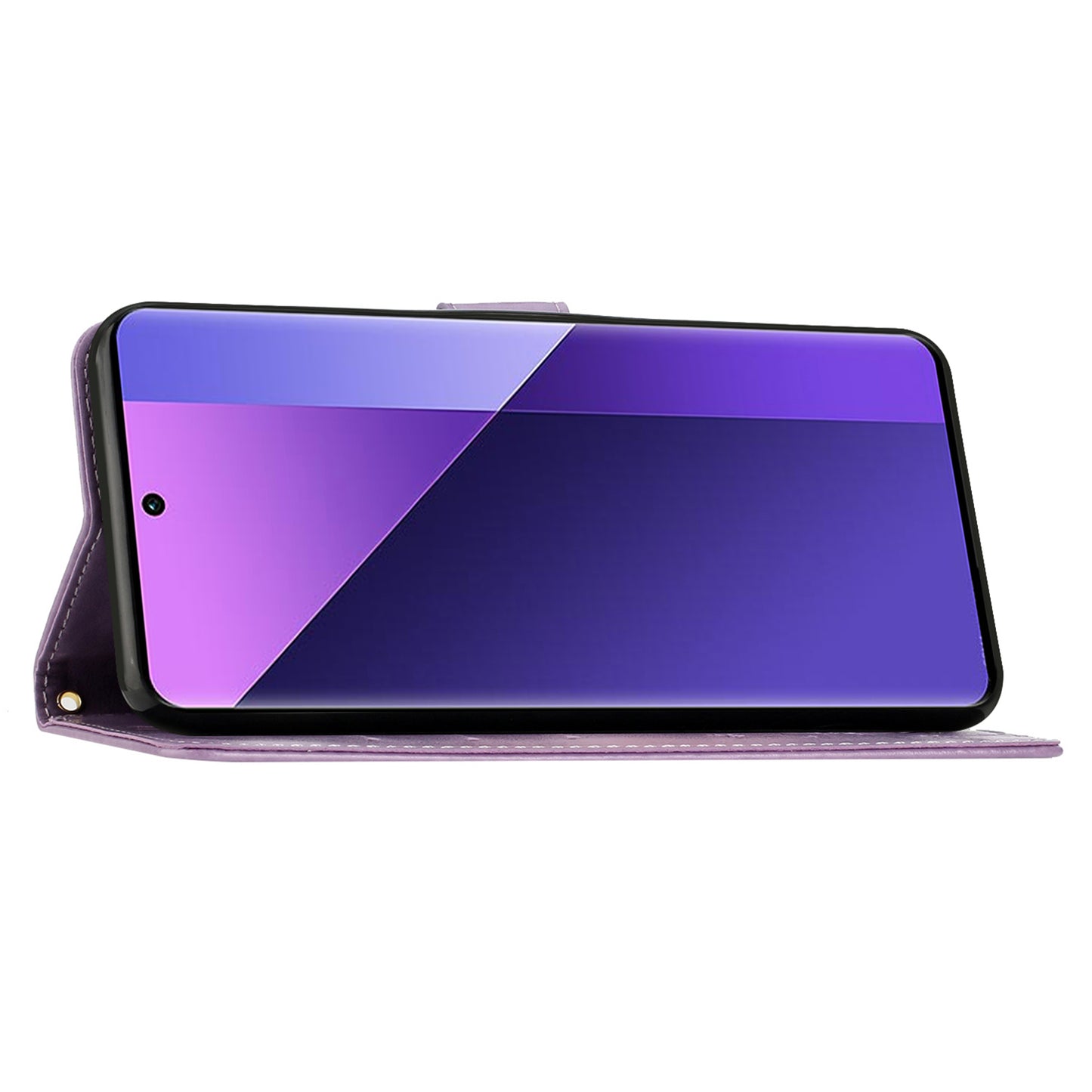 For Xiaomi Redmi Note 13 Pro+ 5G Leather Case Wallet Butterfly Imprinted Phone Cover - Light Purple