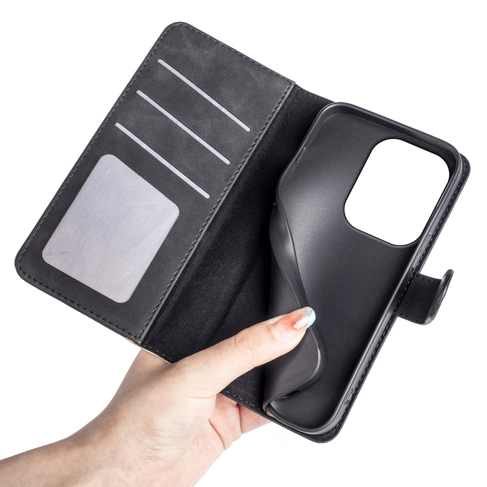 For Xiaomi Redmi Note 13 Pro 4G / Poco M6 Pro 4G Wallet Case Color Splicing Phone Leather Cover - Black