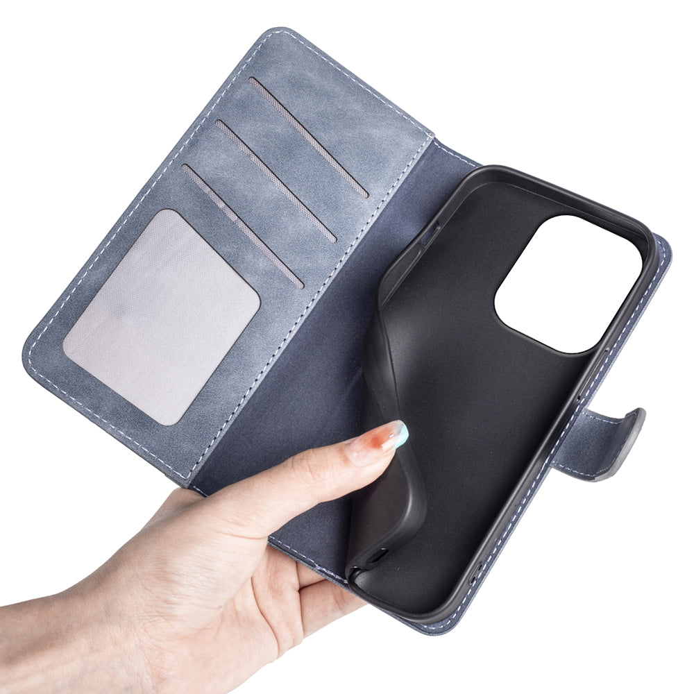 For Xiaomi Redmi Note 13 Pro 4G / Poco M6 Pro 4G Wallet Case Color Splicing Phone Leather Cover - Blue