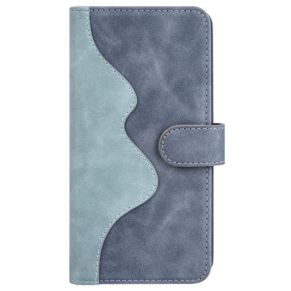 For Xiaomi Redmi Note 13 Pro 4G / Poco M6 Pro 4G Wallet Case Color Splicing Phone Leather Cover - Blue