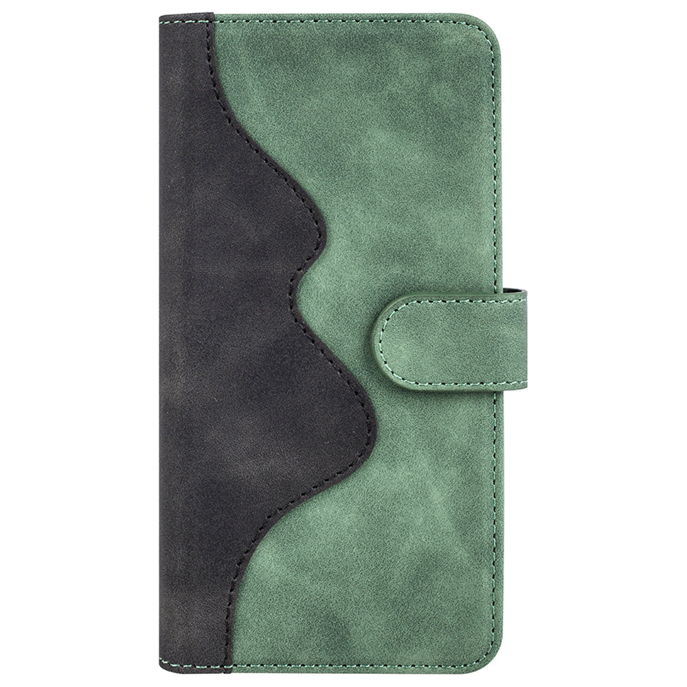 For Xiaomi Redmi Note 13 Pro 4G / Poco M6 Pro 4G Wallet Case Color Splicing Phone Leather Cover - Green