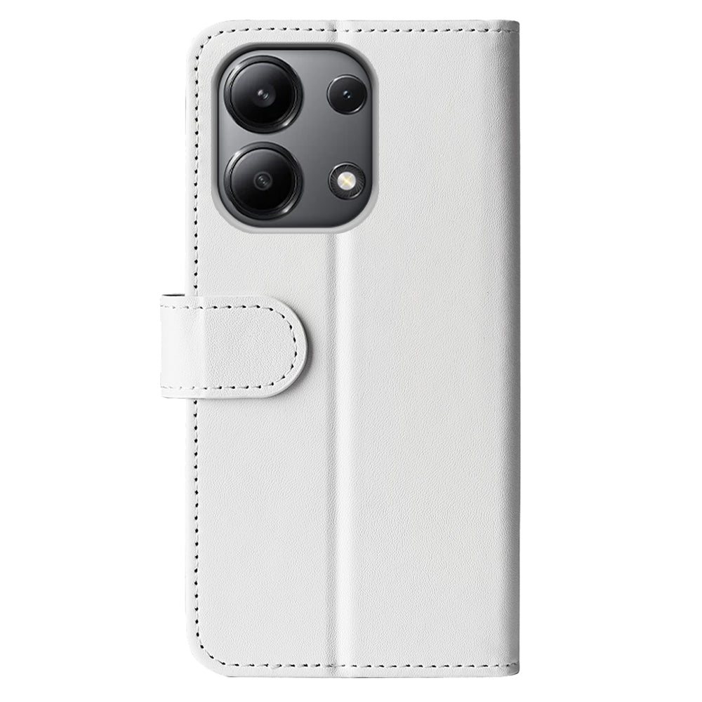 For Xiaomi Redmi Note 13 4G Case Crazy Horse Texture Leather Phone Cover - White