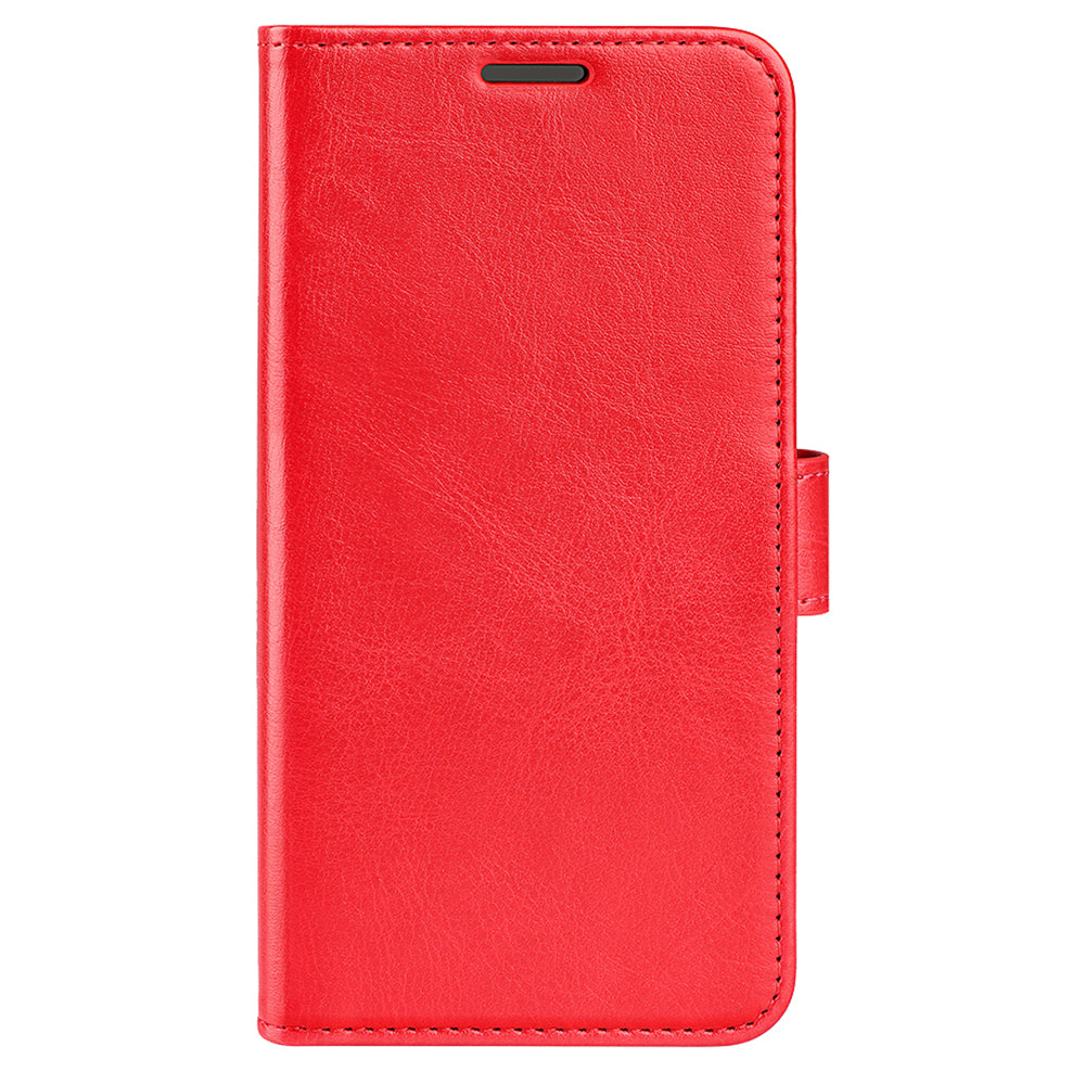 For Xiaomi Redmi Note 13 4G Case Crazy Horse Texture Leather Phone Cover - Red