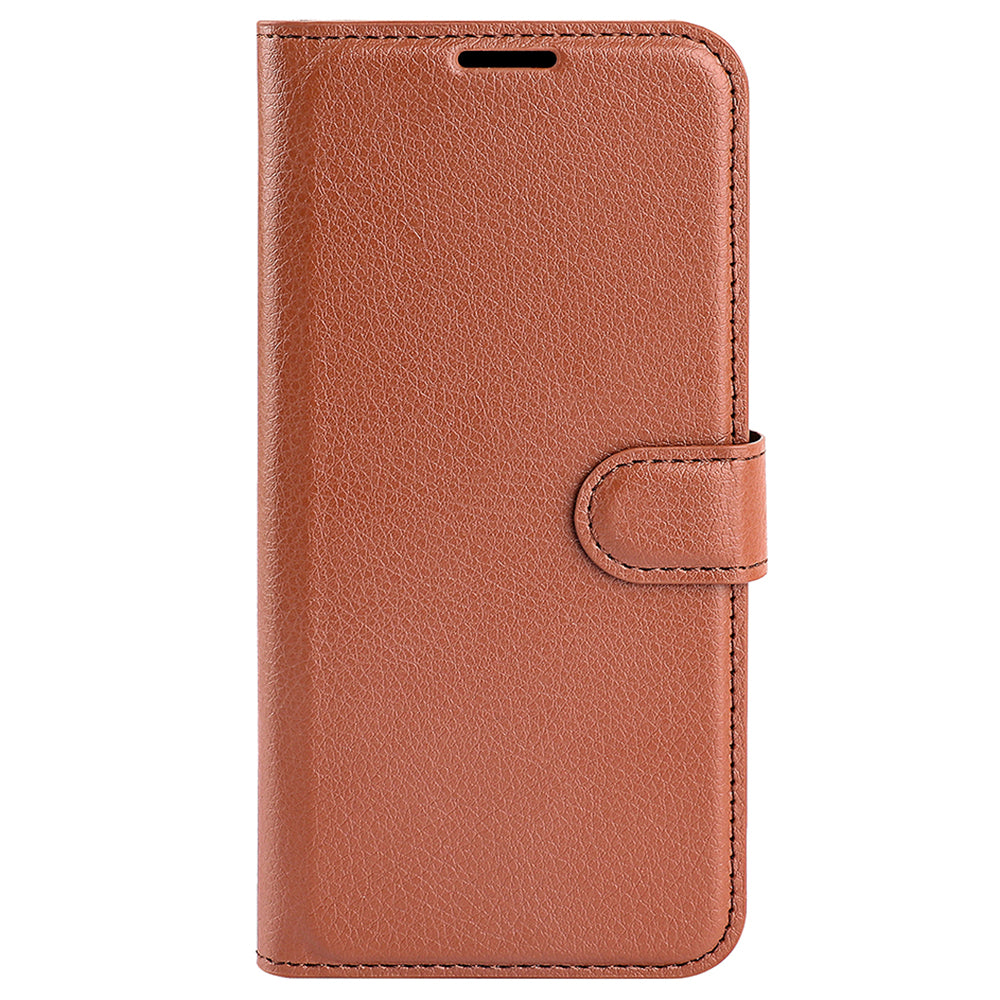 For Xiaomi Redmi Note 13 Pro 4G / Poco M6 Pro 4G Case Litchi Texture Leather Phone Cover with Wallet - Brown