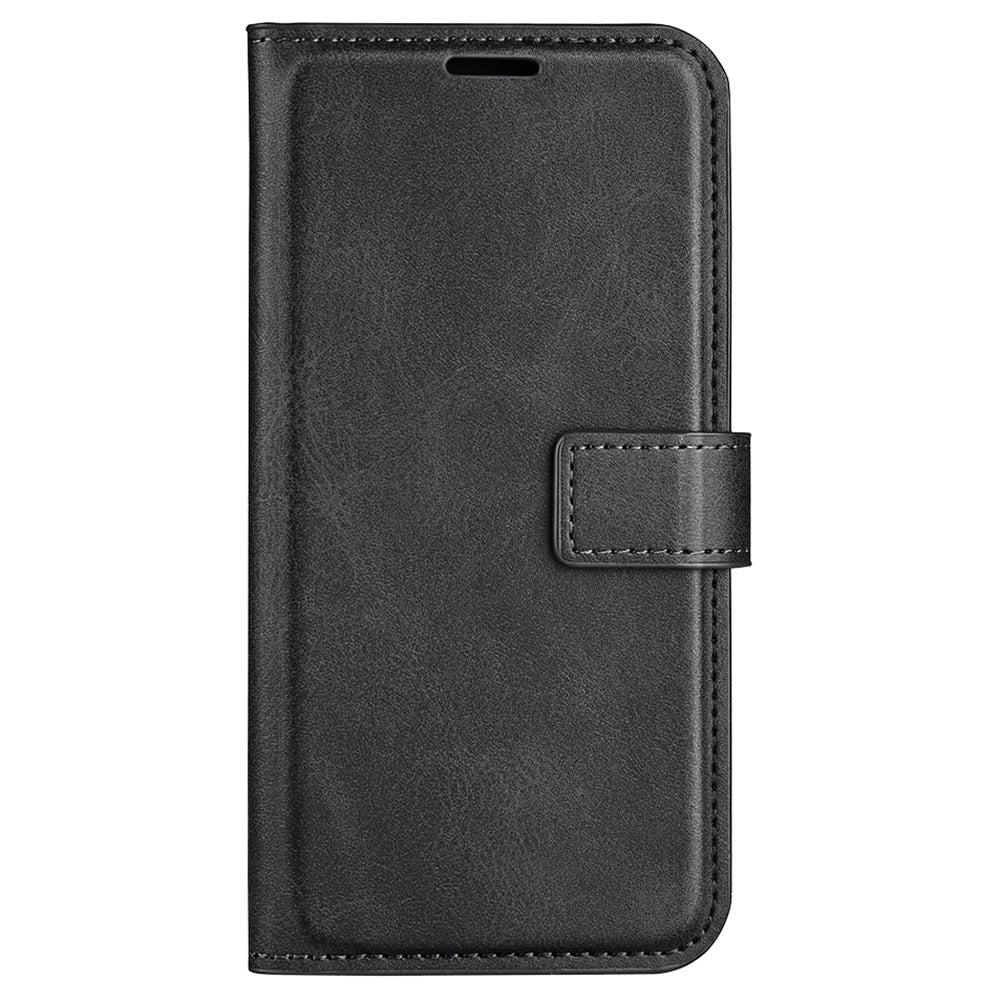 For Xiaomi Redmi Note 13 4G Leather Wallet Case Flip Phone Cover Magnetic Clasp - Black