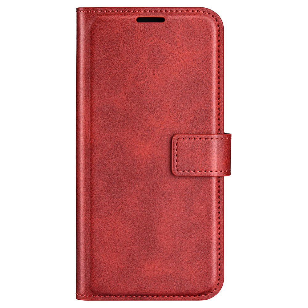 For Xiaomi Redmi Note 13 4G Leather Wallet Case Flip Phone Cover Magnetic Clasp - Red