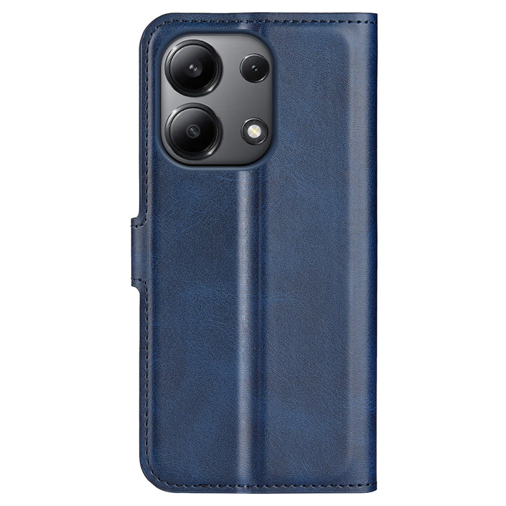 For Xiaomi Redmi Note 13 4G Leather Wallet Case Flip Phone Cover Magnetic Clasp - Blue