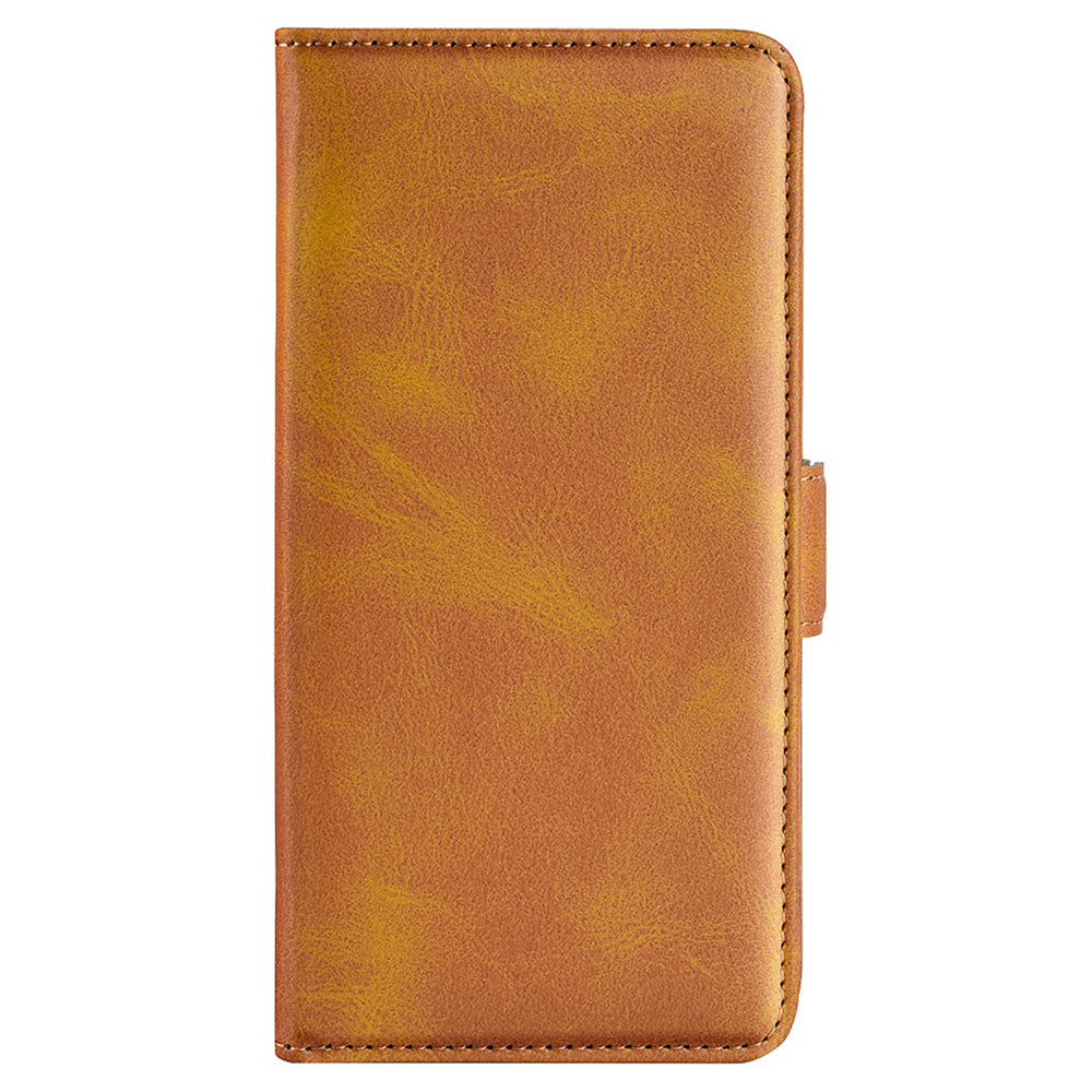 For Xiaomi Redmi Note 13 4G Cell Phone Case Dual Magnetic Clasp Leather Protective Cover - Yellow