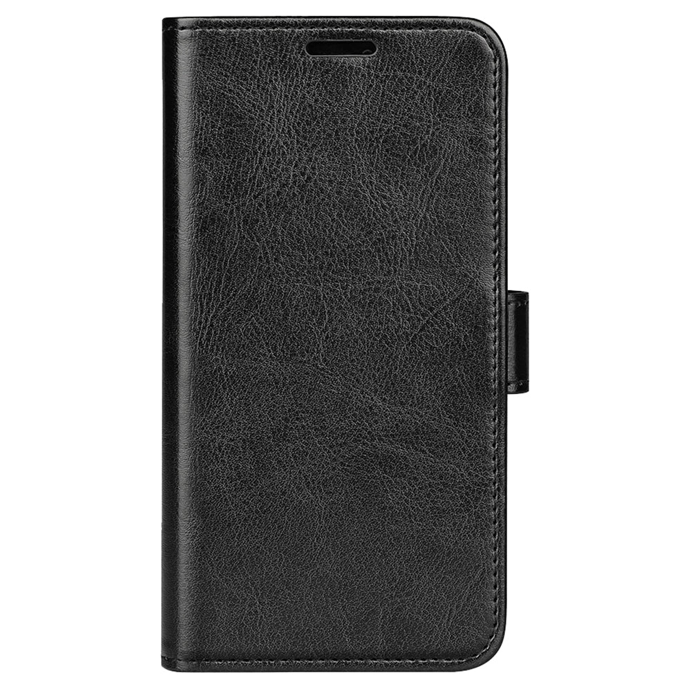 For Xiaomi Redmi Note 13 Pro 4G / Poco M6 Pro 4G Leather Flip Phone Case Crazy Horse Texture - Black