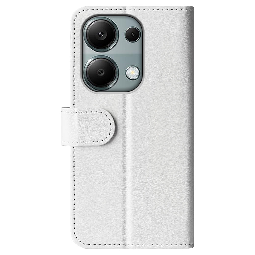 For Xiaomi Redmi Note 13 Pro 4G / Poco M6 Pro 4G Leather Flip Phone Case Crazy Horse Texture - White