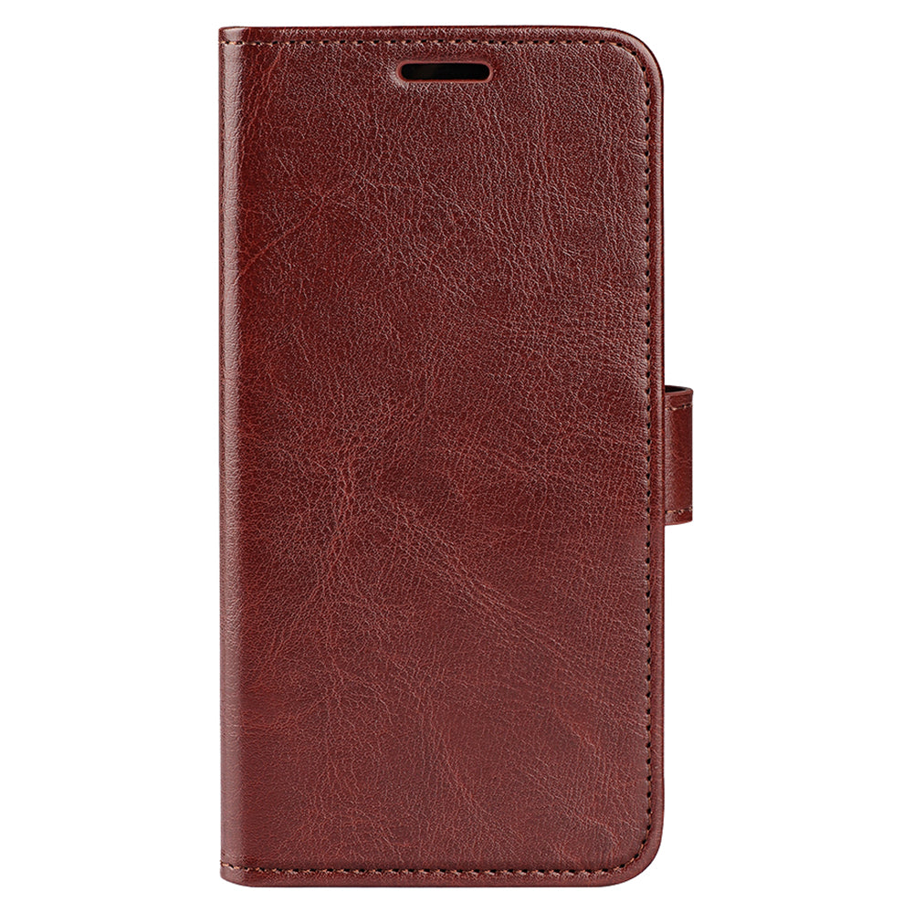 For Xiaomi Redmi Note 13 Pro 4G / Poco M6 Pro 4G Leather Flip Phone Case Crazy Horse Texture - Brown