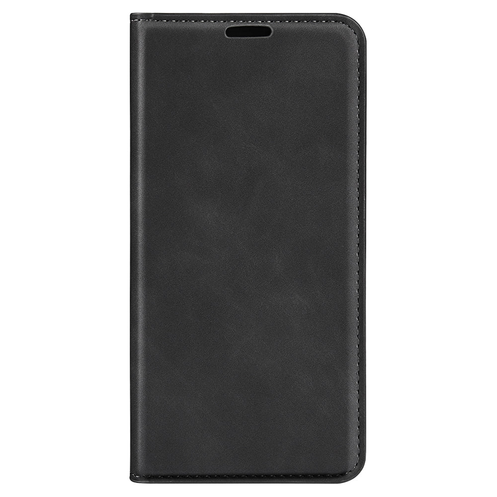 For Xiaomi Redmi Note 13 4G Leather Case Wallet Skin-touch Phone Cover - Black