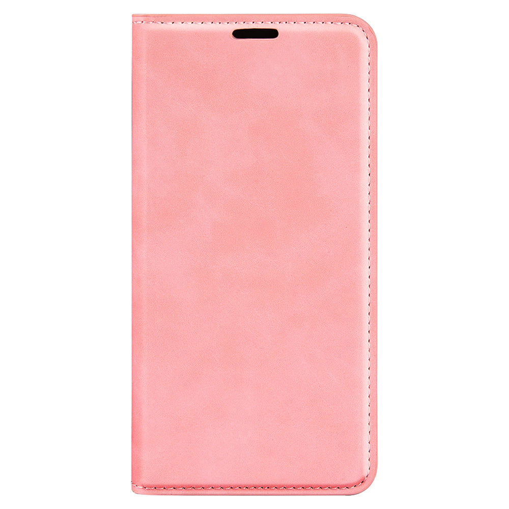 For Xiaomi Redmi Note 13 4G Leather Case Wallet Skin-touch Phone Cover - Pink