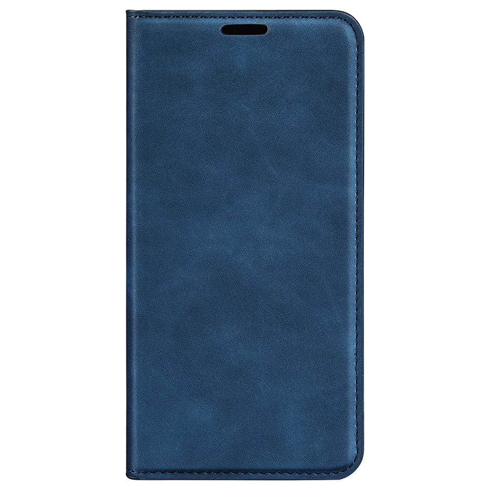 For Xiaomi Redmi Note 13 4G Leather Case Wallet Skin-touch Phone Cover - Blue