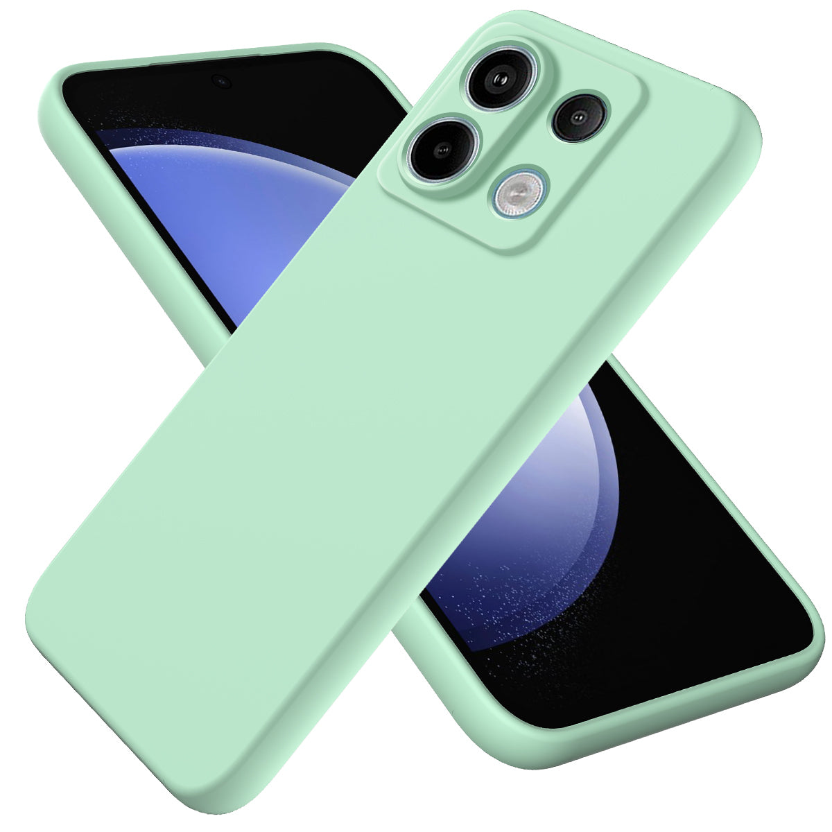 For Xiaomi Poco X6 5G / Redmi Note 13 Pro 5G Case with Strap Liquid Silicone Phone Back Cover - Green