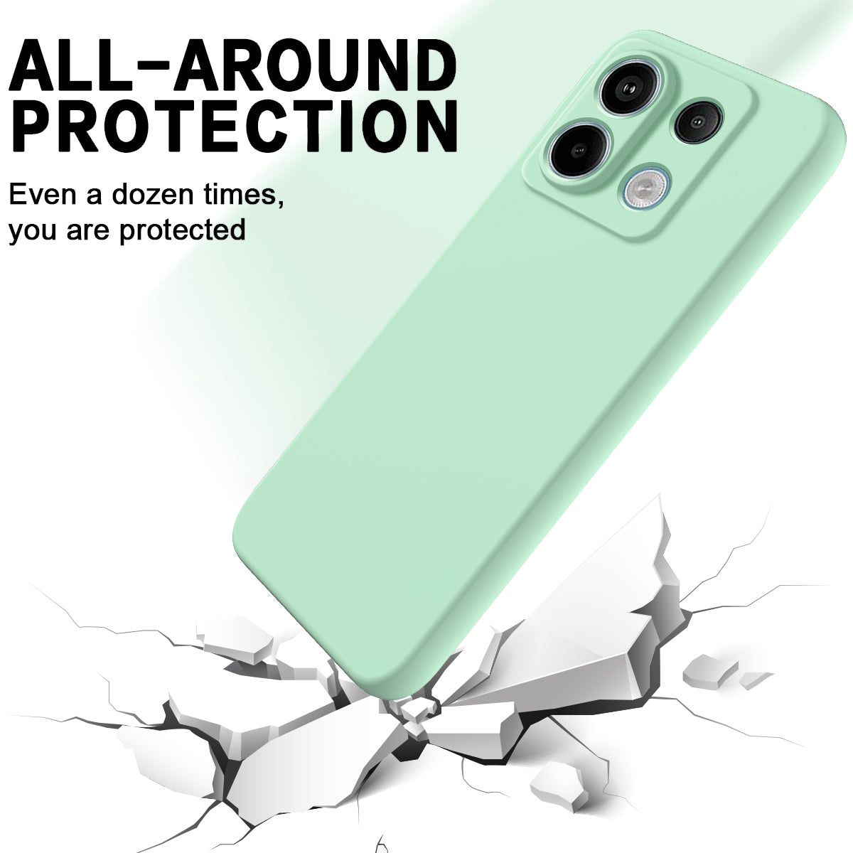 For Xiaomi Poco X6 5G / Redmi Note 13 Pro 5G Case with Strap Liquid Silicone Phone Back Cover - Green
