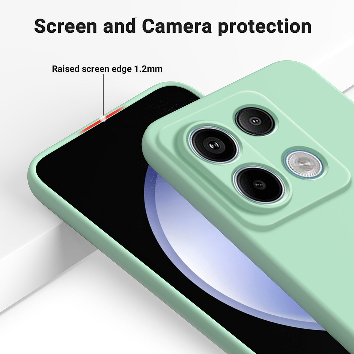 For Xiaomi Poco X6 5G / Redmi Note 13 Pro 5G Case with Strap Liquid Silicone Phone Back Cover - Green