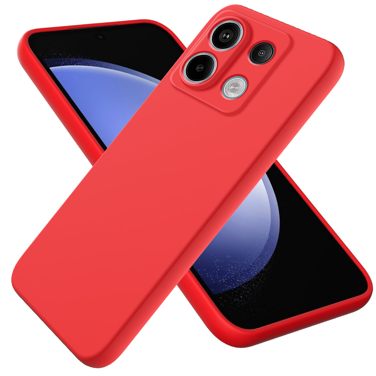 For Xiaomi Poco X6 5G / Redmi Note 13 Pro 5G Case with Strap Liquid Silicone Phone Back Cover - Red