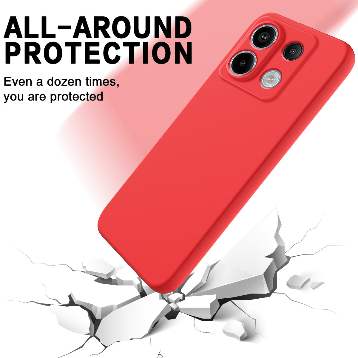 For Xiaomi Poco X6 5G / Redmi Note 13 Pro 5G Case with Strap Liquid Silicone Phone Back Cover - Red