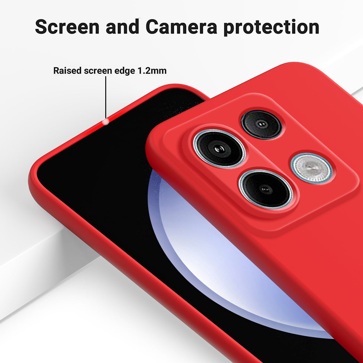 For Xiaomi Poco X6 5G / Redmi Note 13 Pro 5G Case with Strap Liquid Silicone Phone Back Cover - Red