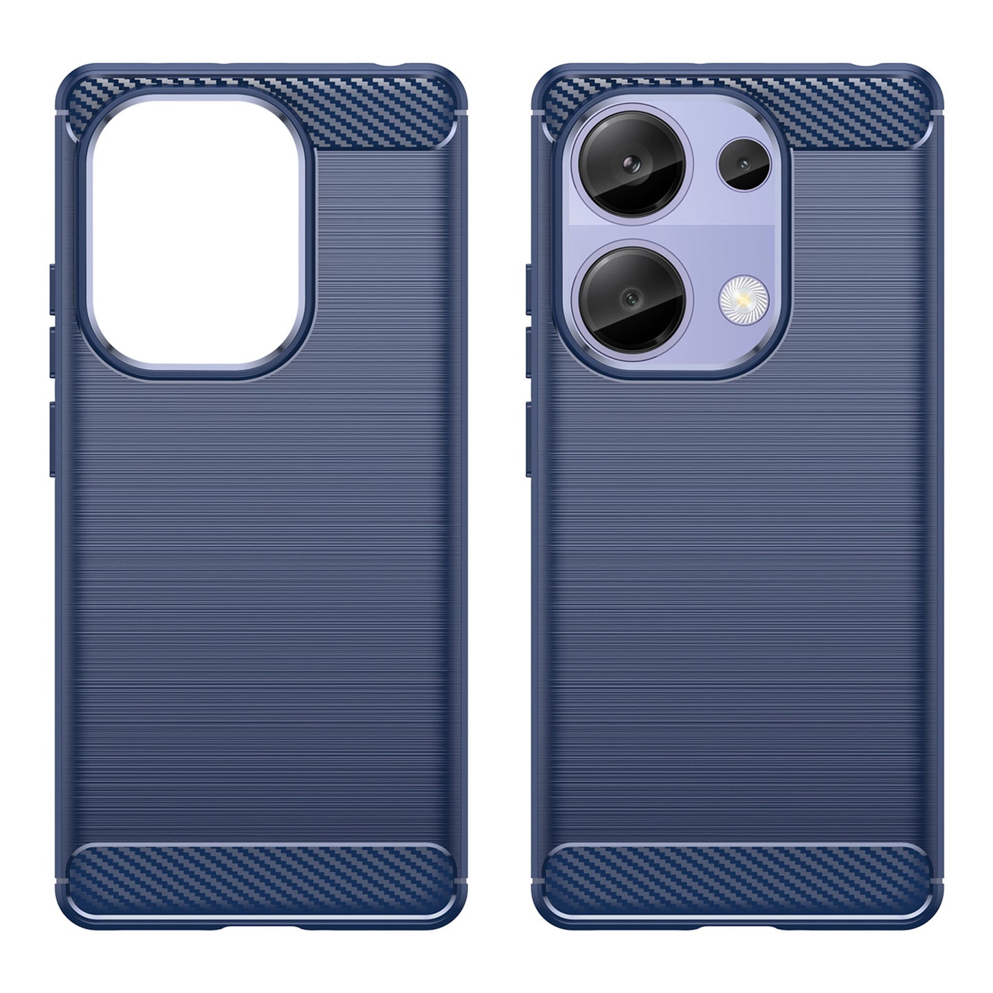 For Xiaomi Redmi Note 13 Pro 4G / Poco M6 Pro 4G Case Carbon Fiber Texture TPU Phone Cover - Blue