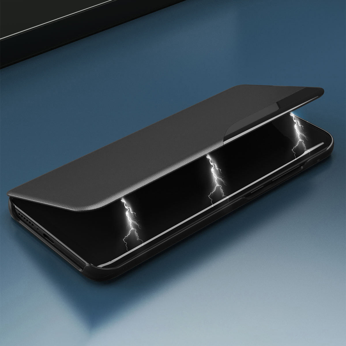 Phone Cover for Xiaomi Redmi Note 13 5G Shell Anti-fall View Window Stand Case - Sapphire