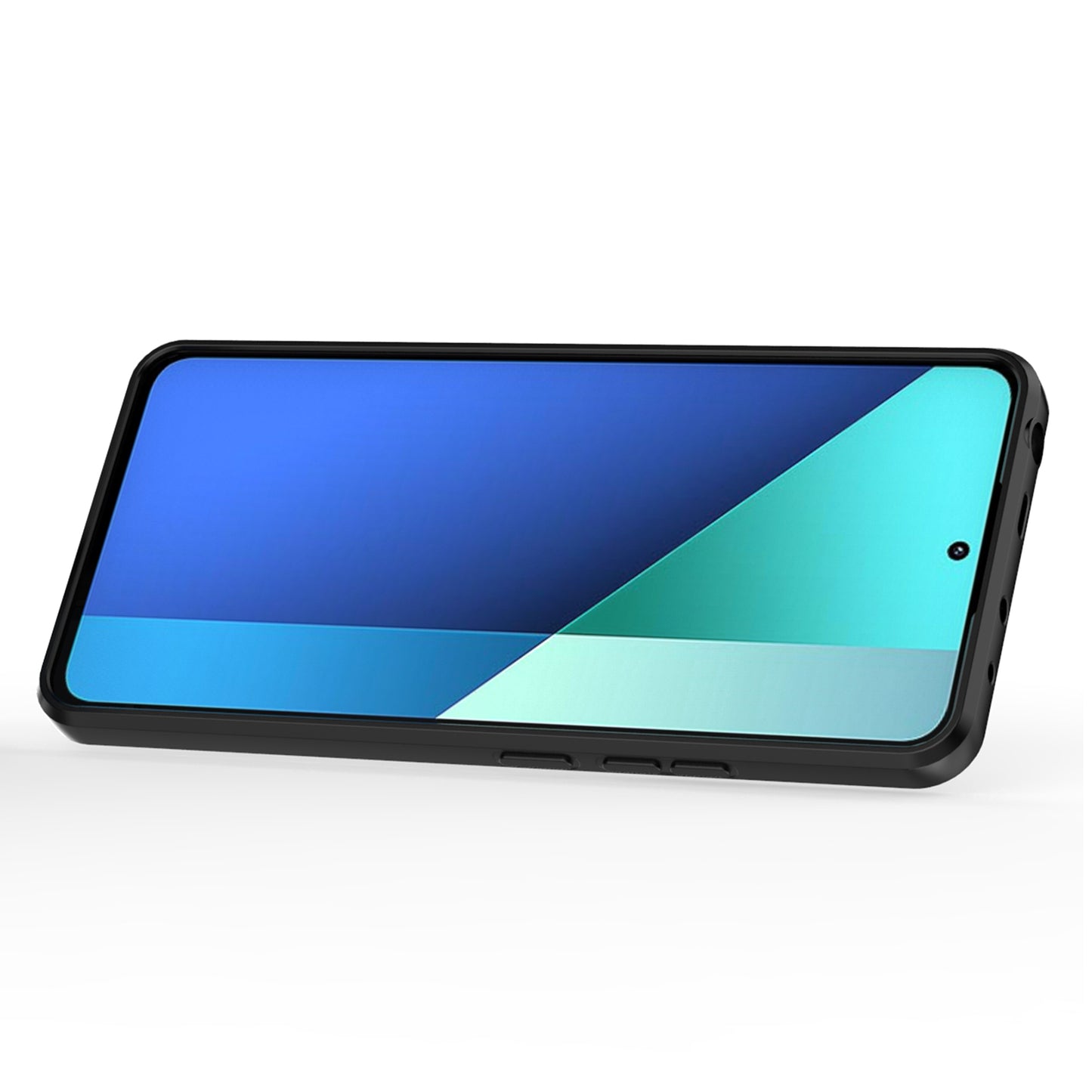 For Xiaomi Redmi Note 13 4G Case PC+TPU Slide Lens Lid Phone Cover - Blue