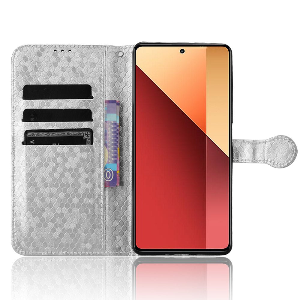 For Xiaomi Redmi Note 13 Pro 4G / Poco M6 Pro 4G Wallet Case Flip Leather Phone Cover - Silver