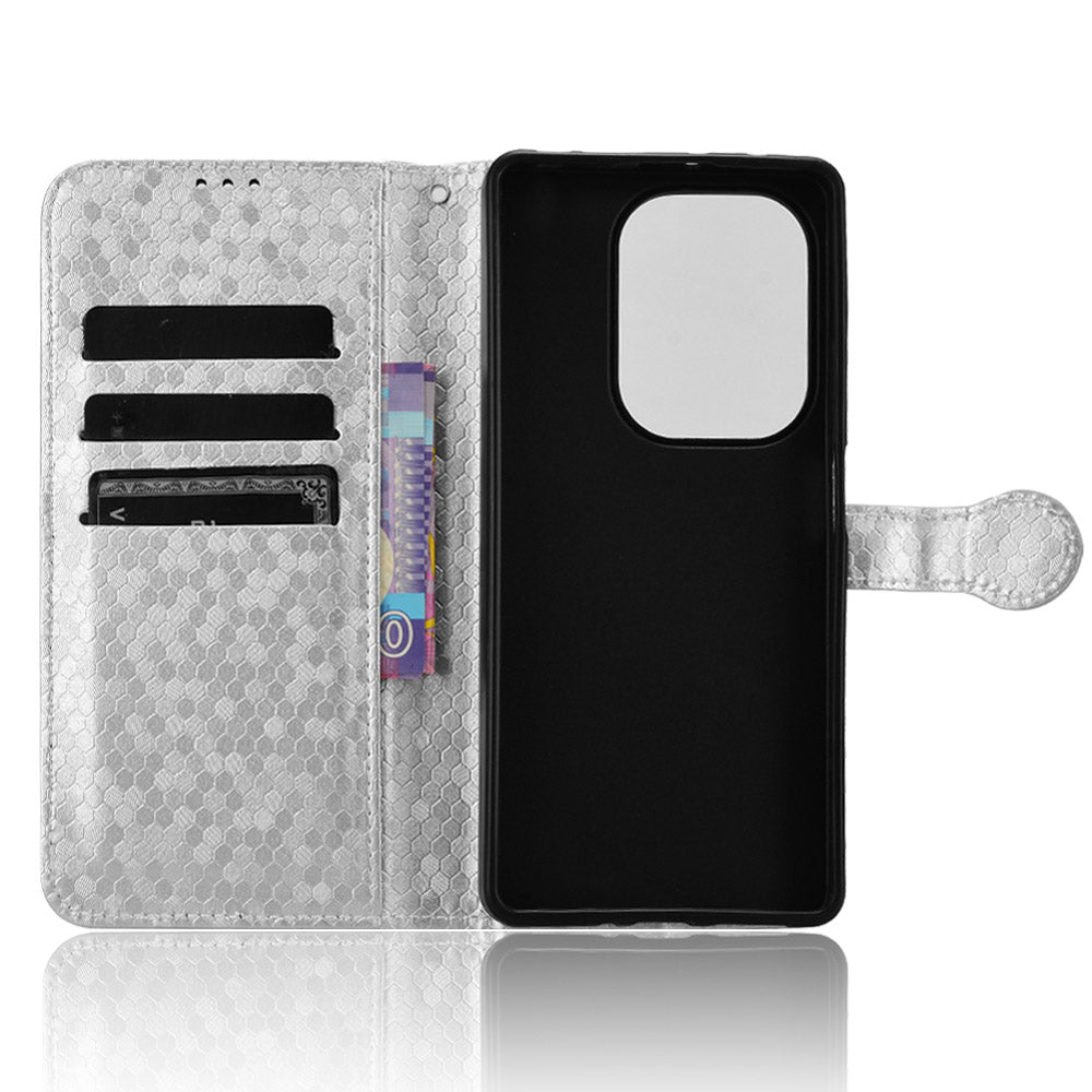For Xiaomi Redmi Note 13 Pro 4G / Poco M6 Pro 4G Wallet Case Flip Leather Phone Cover - Silver