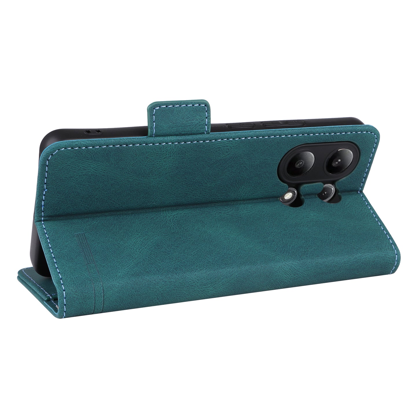 For Xiaomi Redmi Note 13 4G Case Leather Wallet Cover Hardware Decor - Blue