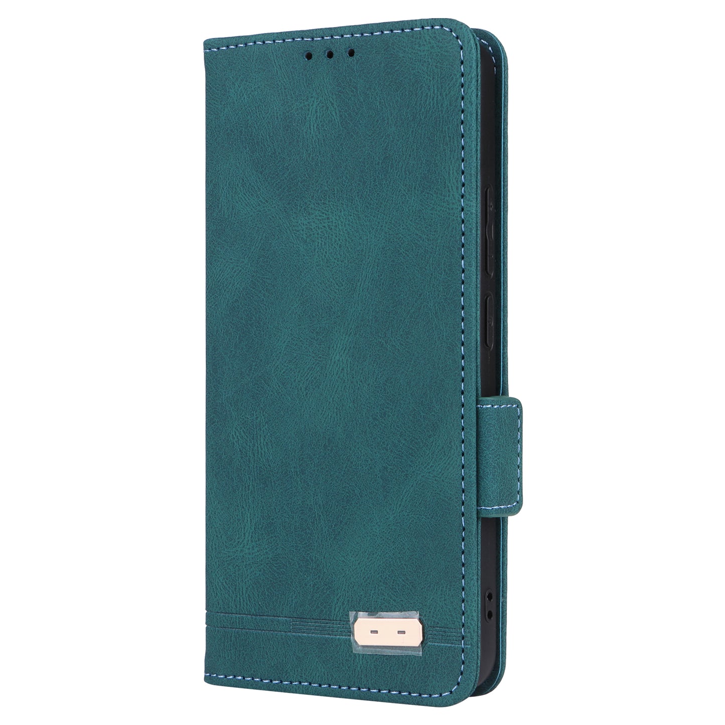 For Xiaomi Redmi Note 13 4G Case Leather Wallet Cover Hardware Decor - Blue