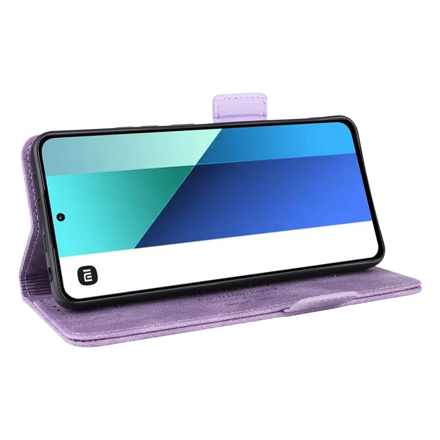 For Xiaomi Redmi Note 13 4G Case Leather Wallet Cover Hardware Decor - Purple