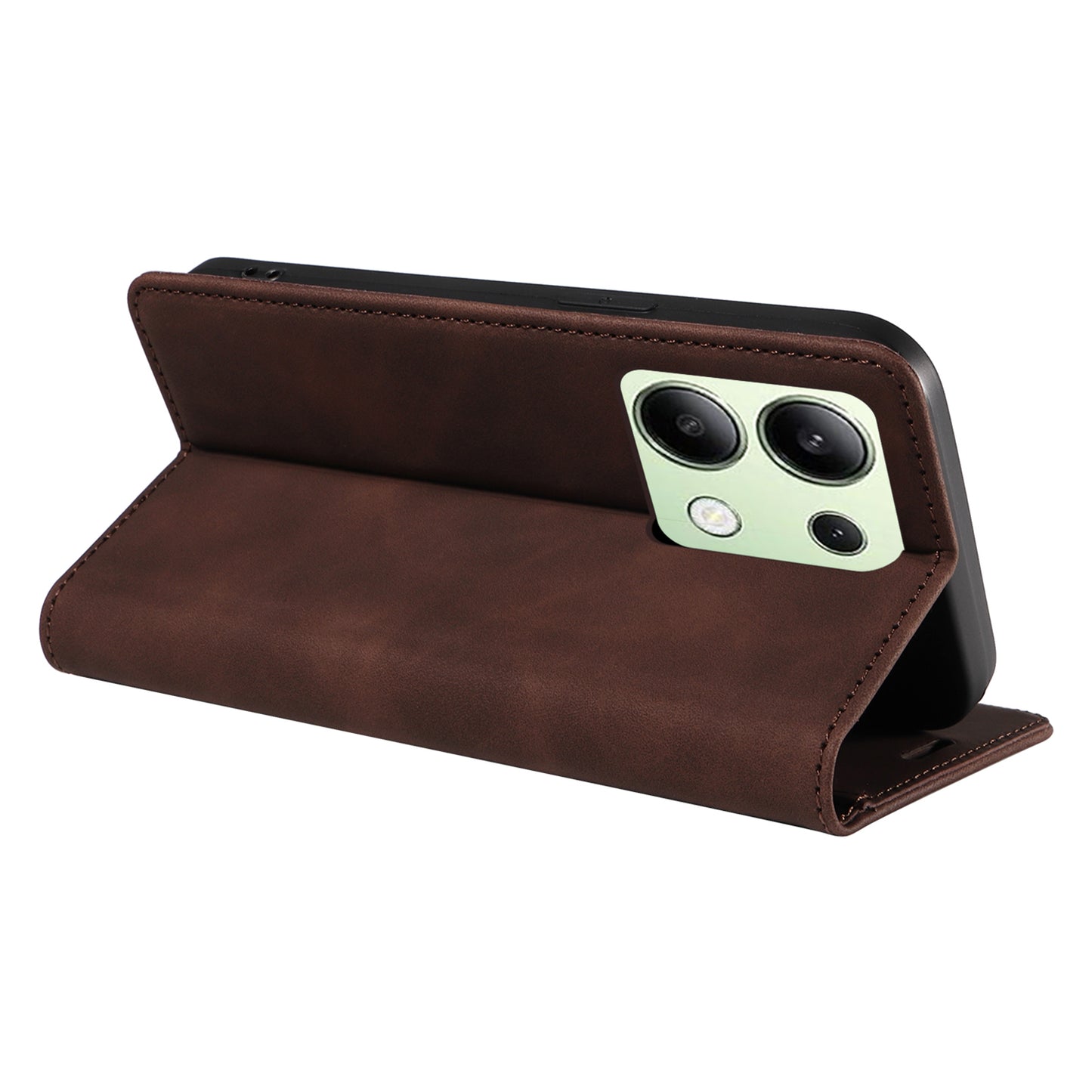 BETOPNICE 003 For Xiaomi Redmi Note 13 4G Case Card Slots RFID Blocking Phone Cover - Brown