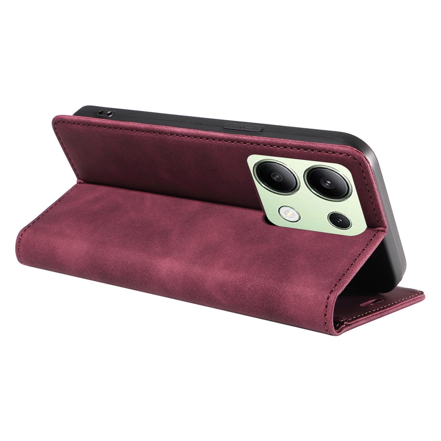 BETOPNICE 003 For Xiaomi Redmi Note 13 4G Case Card Slots RFID Blocking Phone Cover - Red