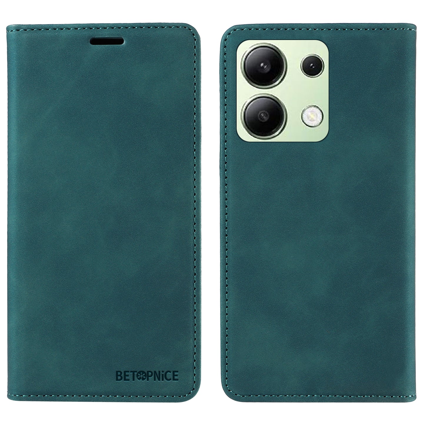 BETOPNICE 003 For Xiaomi Redmi Note 13 4G Case Card Slots RFID Blocking Phone Cover - Green