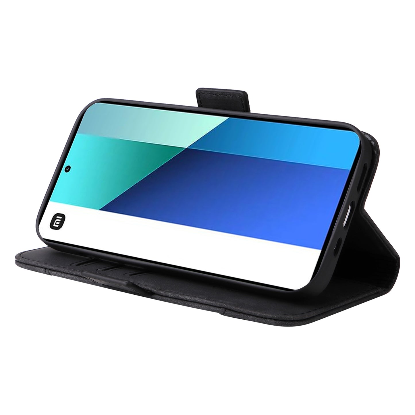 BETOPNICE 001 for Xiaomi Redmi Note 13 4G Case Imprinted Leather Phone Wallet Cover - Black