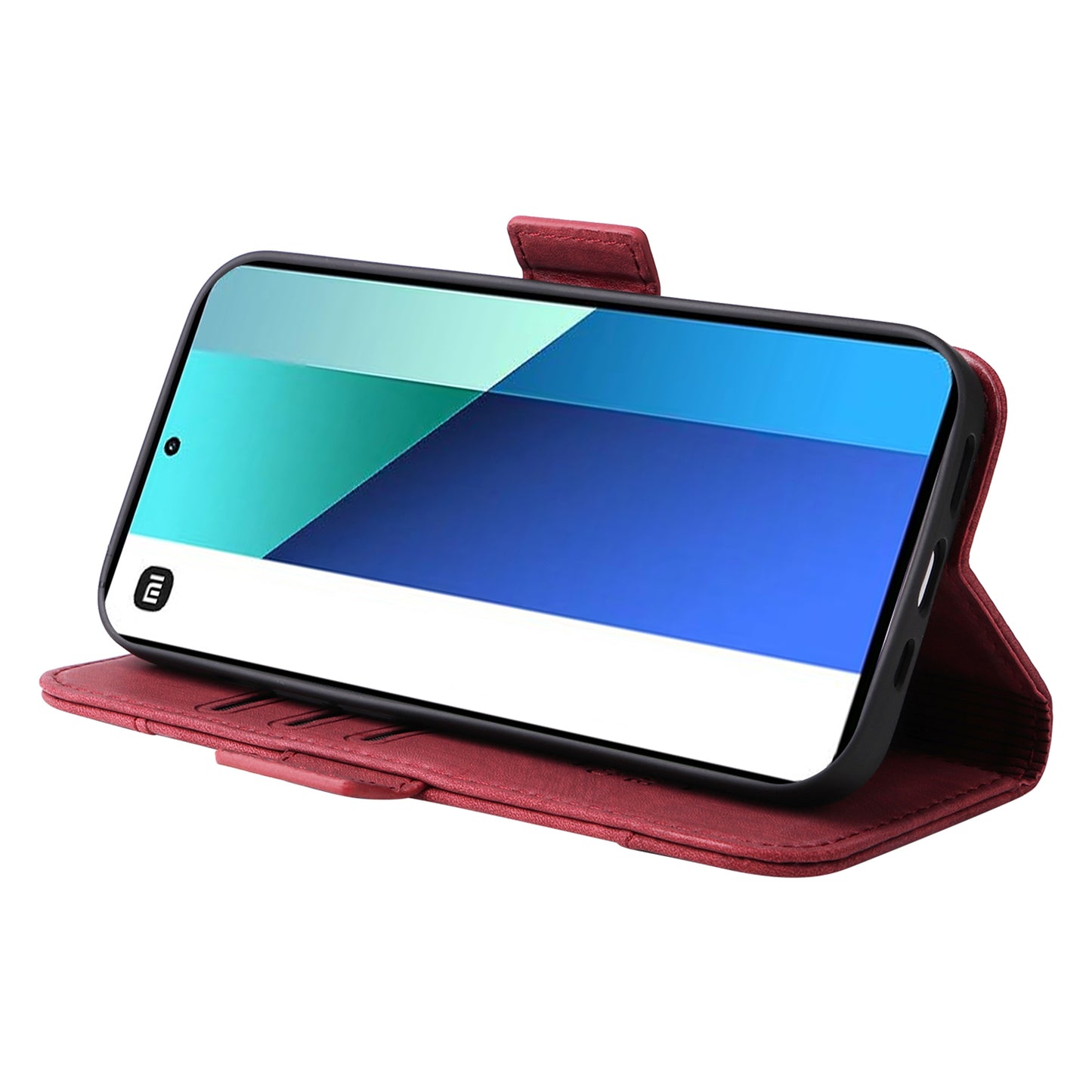 BETOPNICE 001 for Xiaomi Redmi Note 13 4G Case Imprinted Leather Phone Wallet Cover - Red