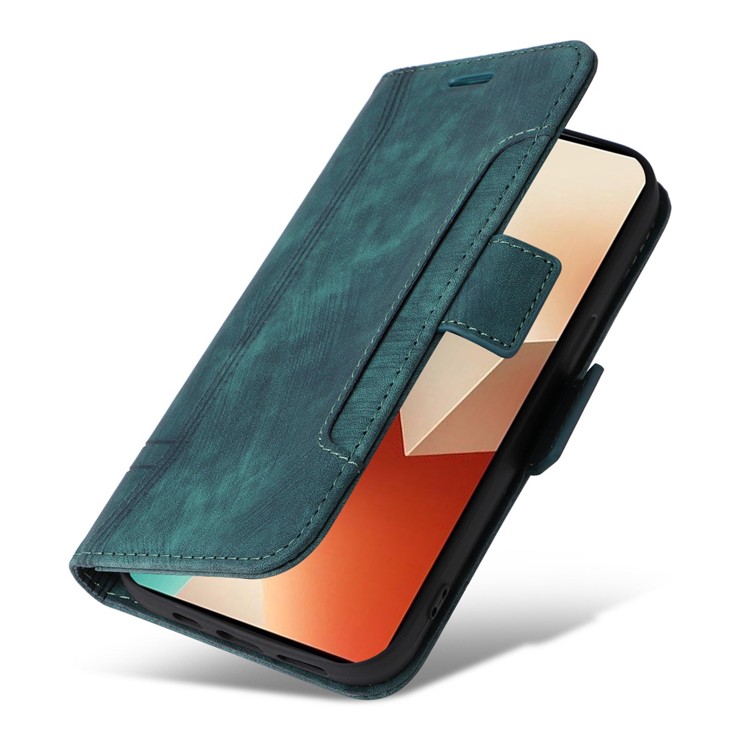 BETOPNICE 001 for Xiaomi Redmi Note 13 5G / Redmi Note 13 5G (China) Case Imprint Leather Cover - Green