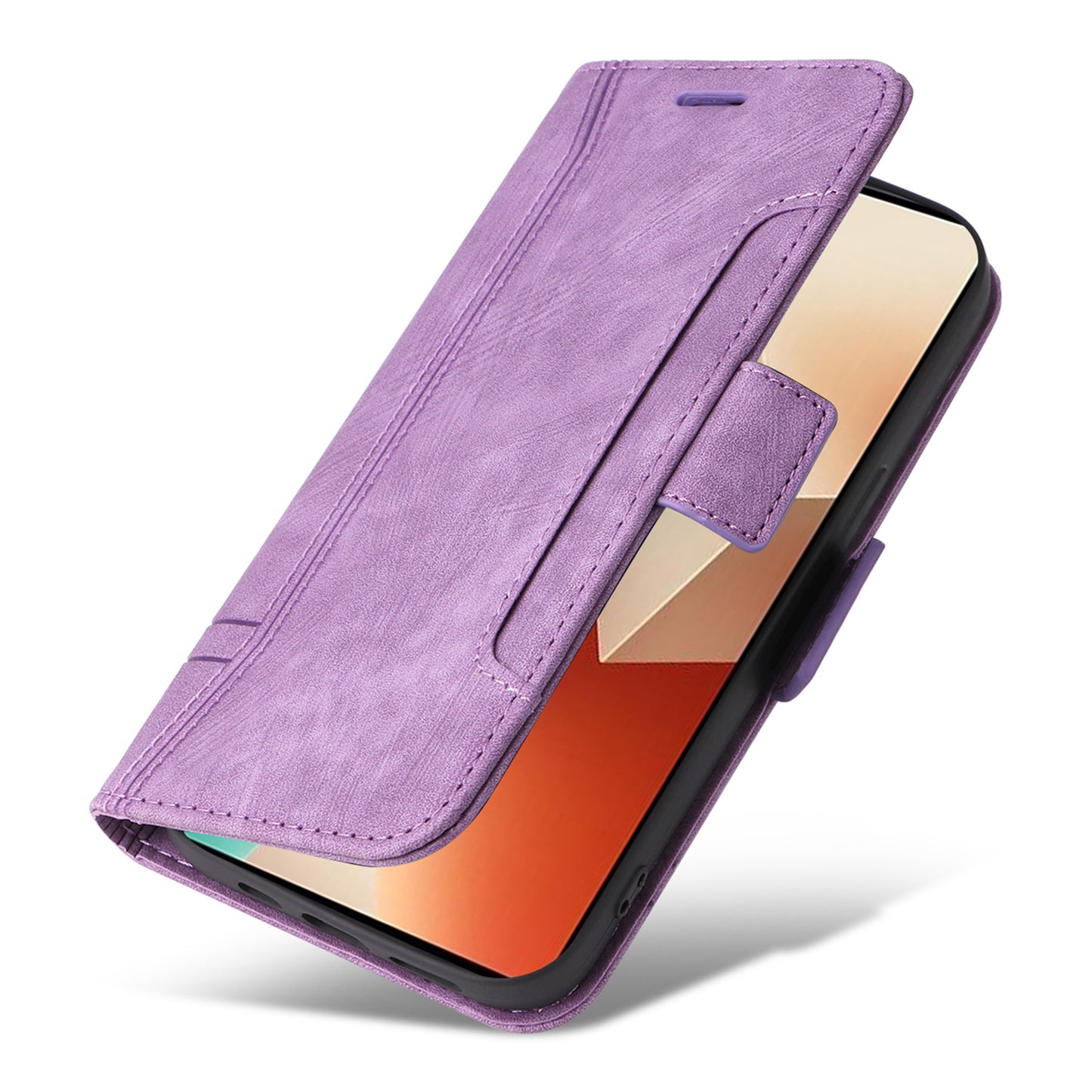 BETOPNICE 001 for Xiaomi Redmi Note 13 5G / Redmi Note 13 5G (China) Case Imprint Leather Cover - Purple