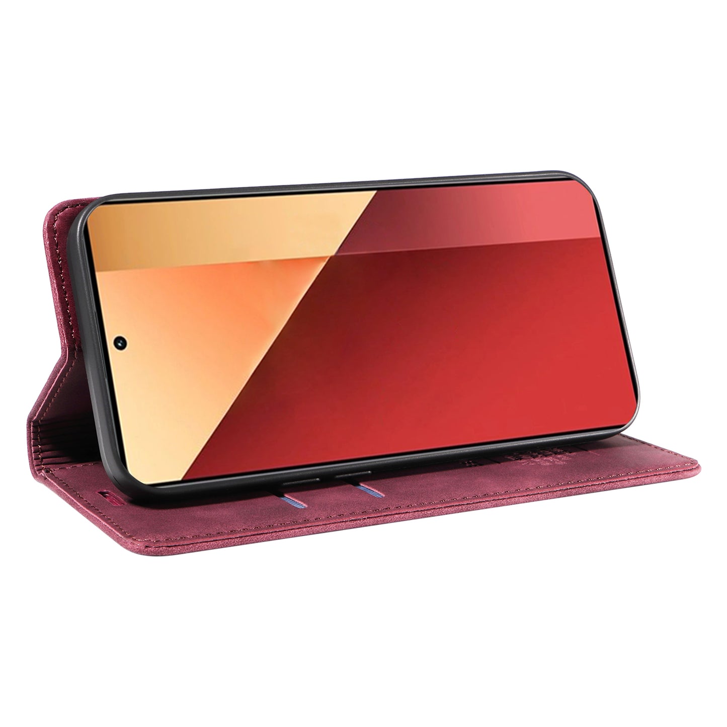 BETOPNICE 003 For Xiaomi Redmi Note 13 Pro 4G / Poco M6 Pro 4G Phone Cover Leather RFID Blocking Case - Red