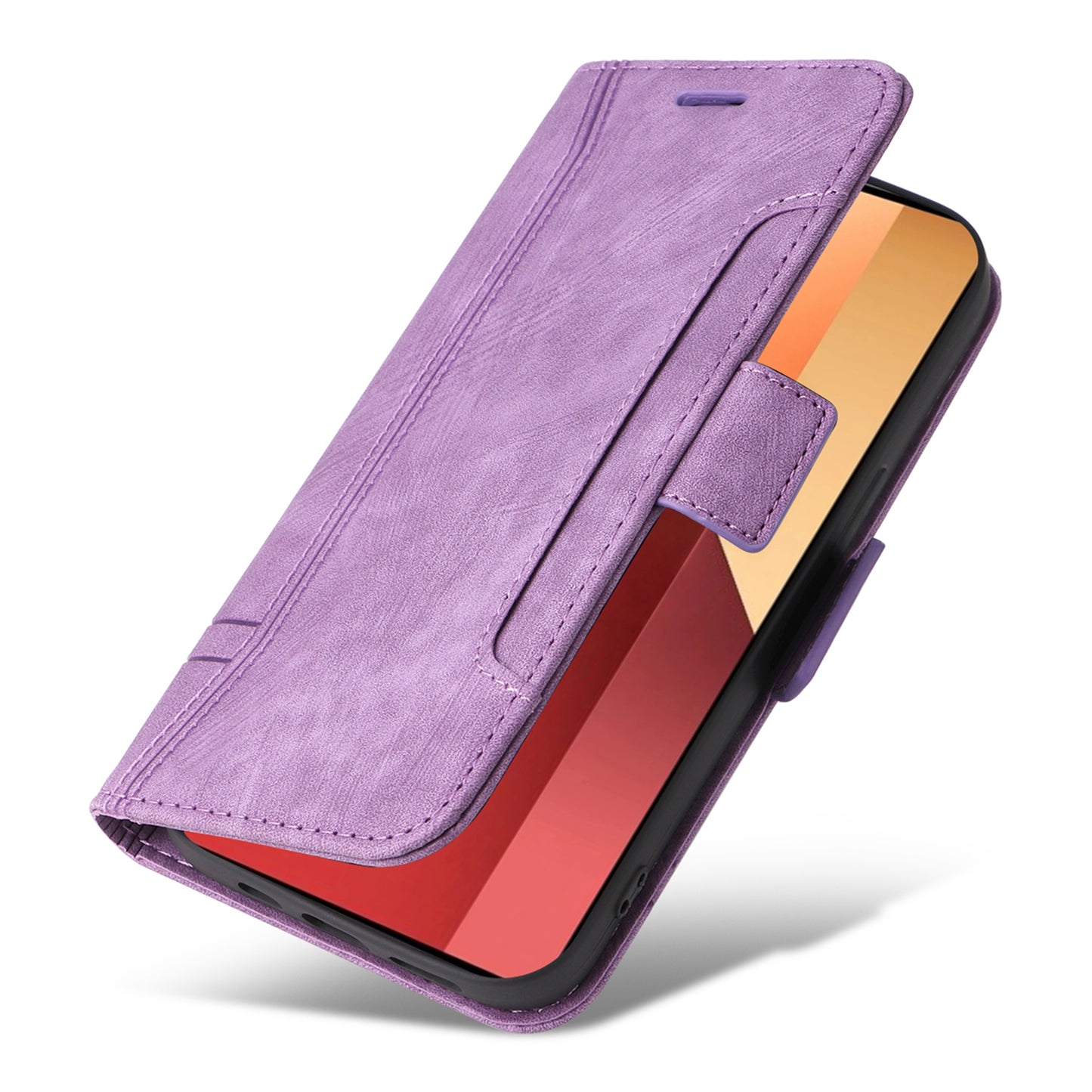 BETOPNICE 001 for Xiaomi Redmi Note 13 Pro 4G / Poco M6 Pro 4G Case with Hand Strap Leather Wallet Cover - Purple