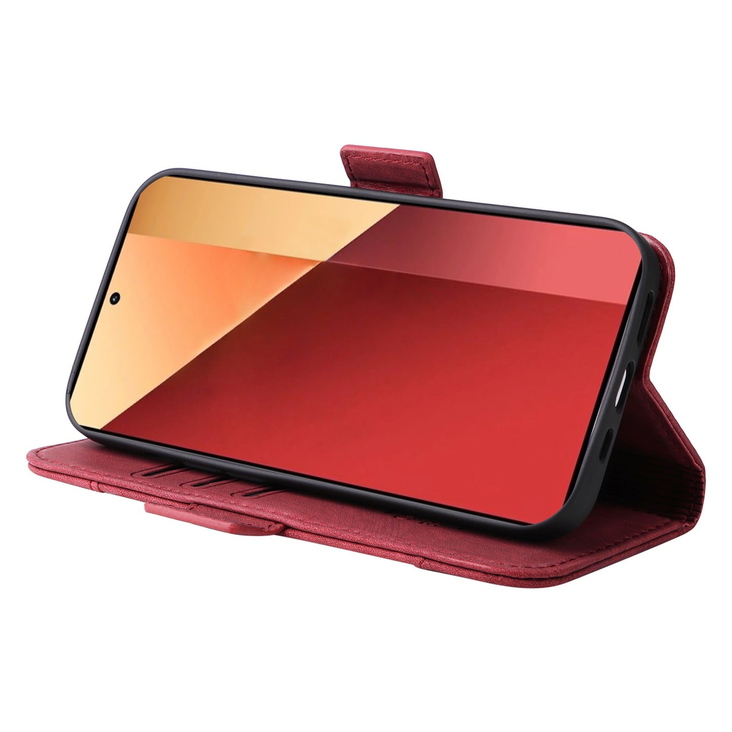 BETOPNICE 001 for Xiaomi Redmi Note 13 Pro 4G / Poco M6 Pro 4G Case with Hand Strap Leather Wallet Cover - Red