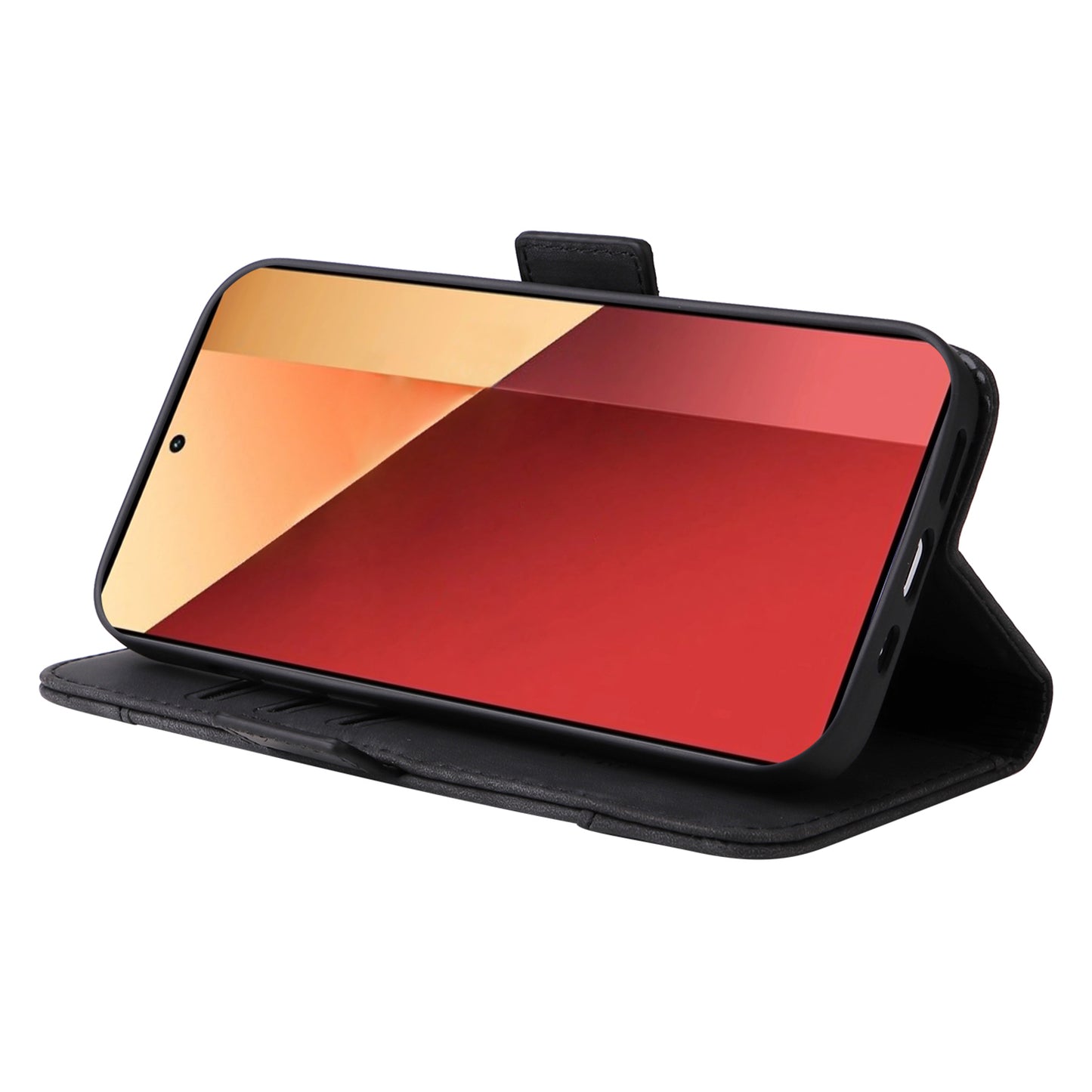 BETOPNICE 001 for Xiaomi Redmi Note 13 Pro 4G / Poco M6 Pro 4G Case with Hand Strap Leather Wallet Cover - Black