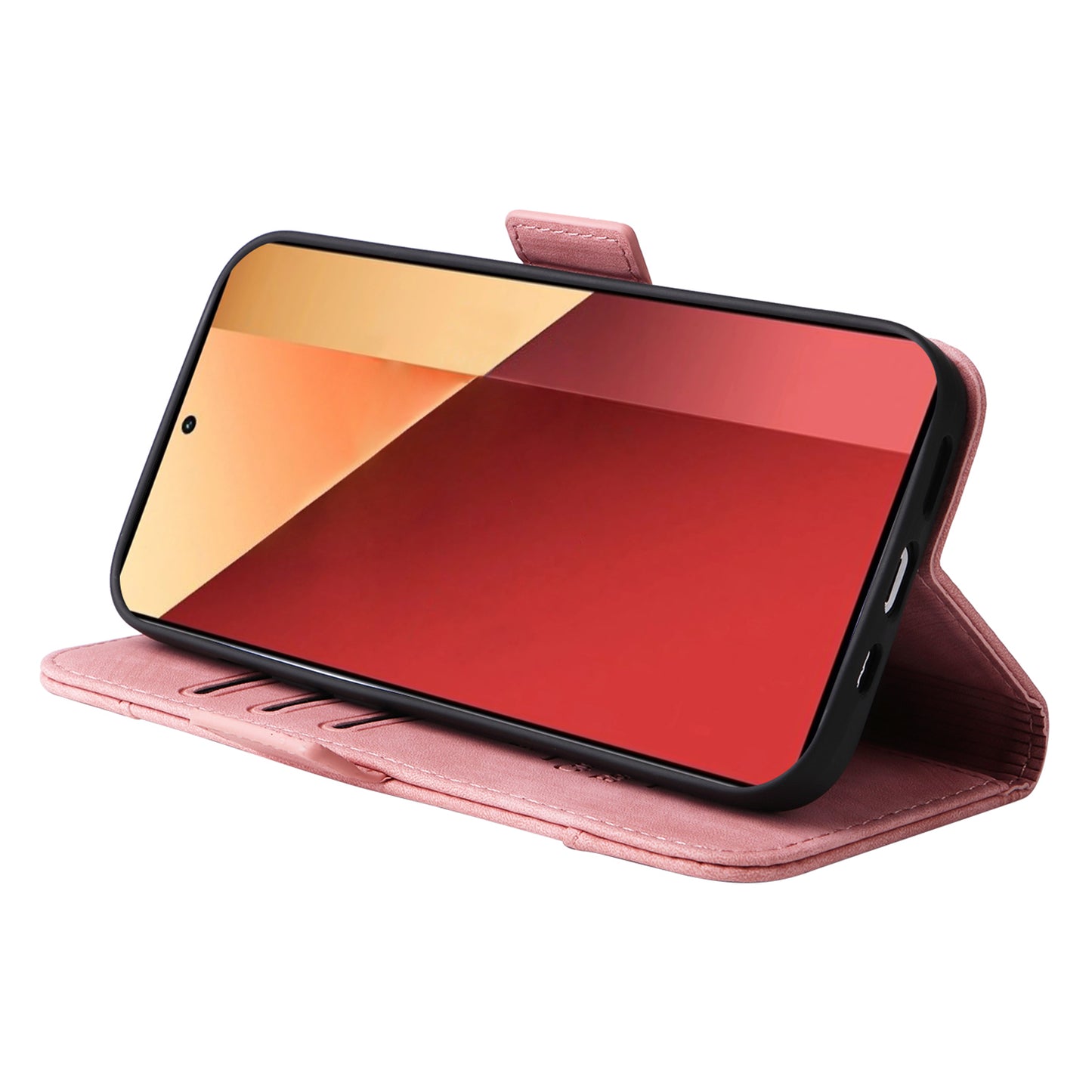 BETOPNICE 001 for Xiaomi Redmi Note 13 Pro 4G / Poco M6 Pro 4G Case with Hand Strap Leather Wallet Cover - Pink