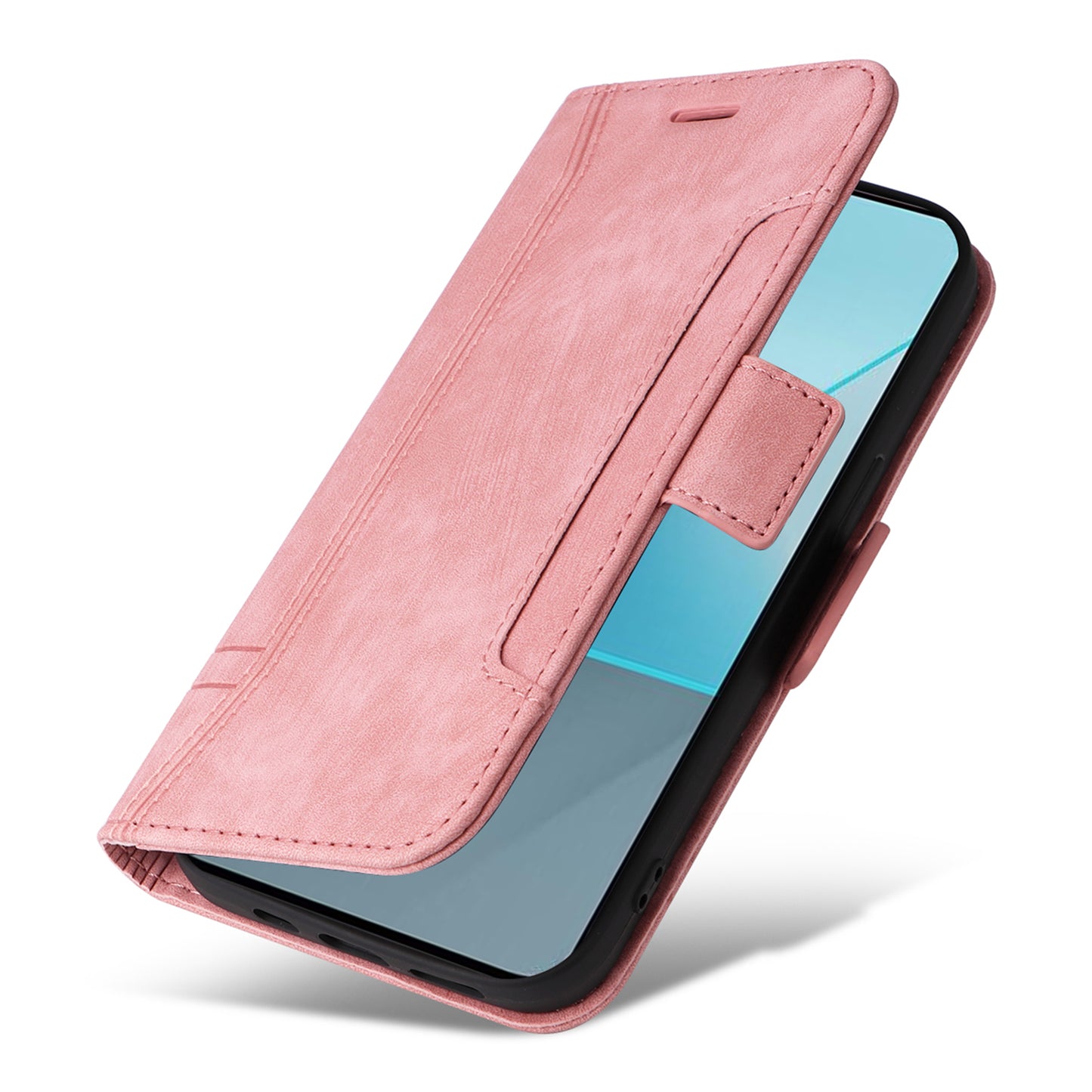 BETOPNICE 001 for Xiaomi Redmi Note 13 Pro 5G / Poco X6 5G Case Leather Wallet Smart Phone Cover - Pink
