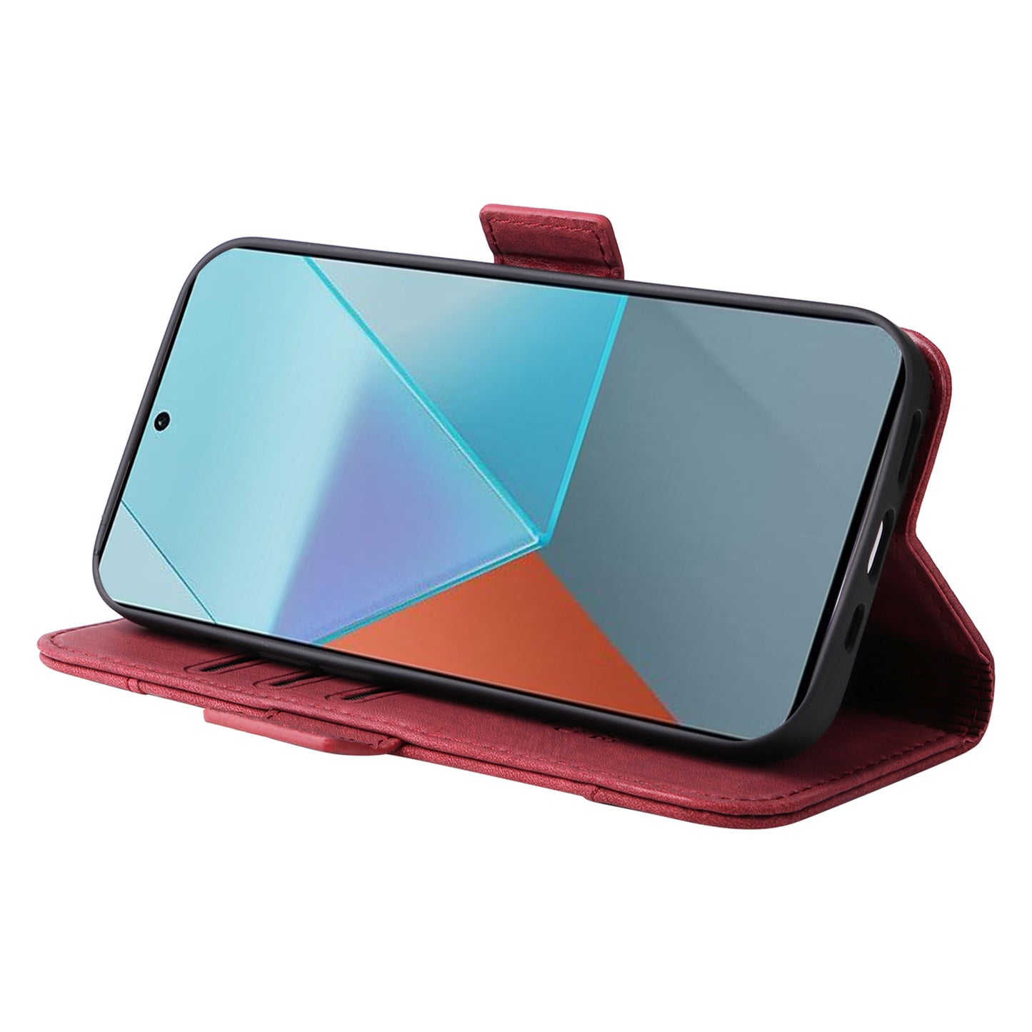 BETOPNICE 001 for Xiaomi Redmi Note 13 Pro 5G / Poco X6 5G Case Leather Wallet Smart Phone Cover - Red