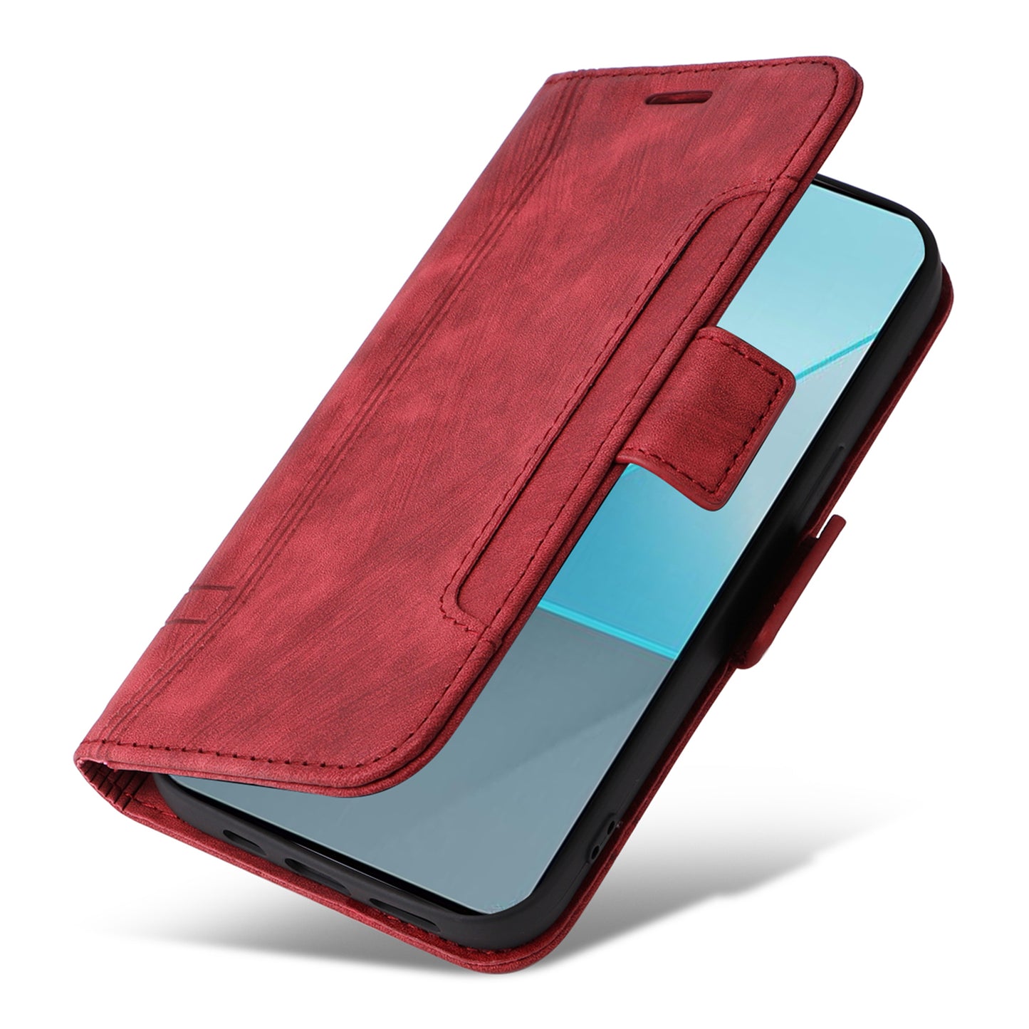 BETOPNICE 001 for Xiaomi Redmi Note 13 Pro 5G / Poco X6 5G Case Leather Wallet Smart Phone Cover - Red
